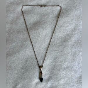 Silver necklace with hematite pendant